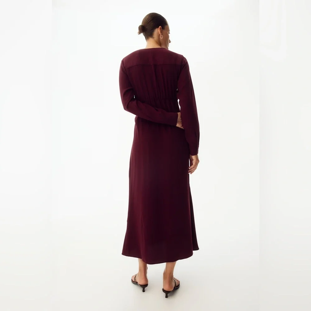 NWT H&M Mama Tie-Detail Crêpe Dress - Picture 3 of 7